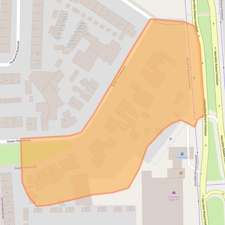 Kaart van postcodegebied 7606AJ.