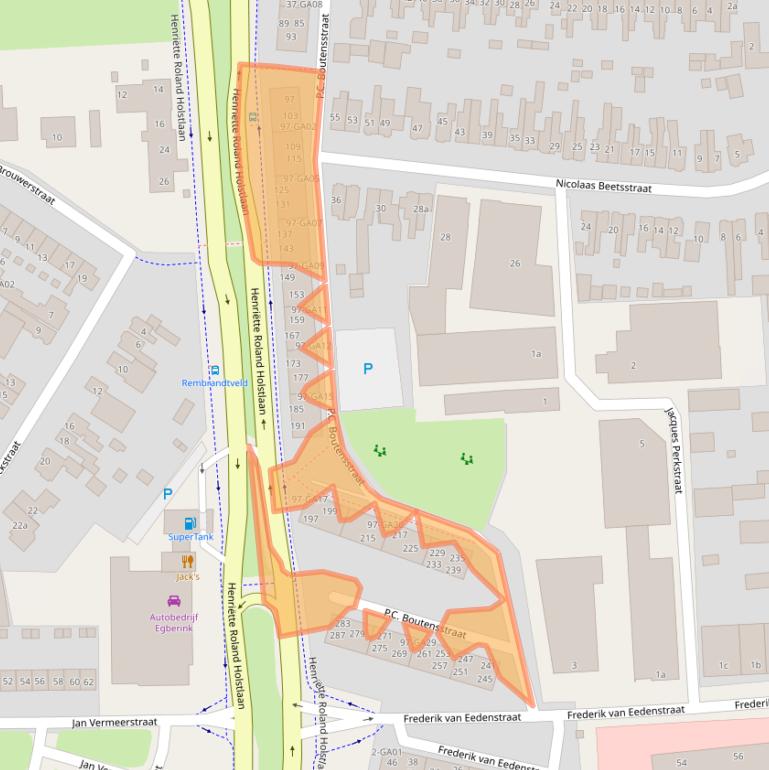 Kaart van postcodegebied 7606AS.