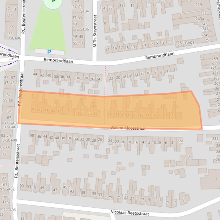 Kaart van postcodegebied 7606BA.