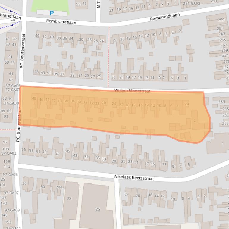 Kaart van postcodegebied 7606BB.