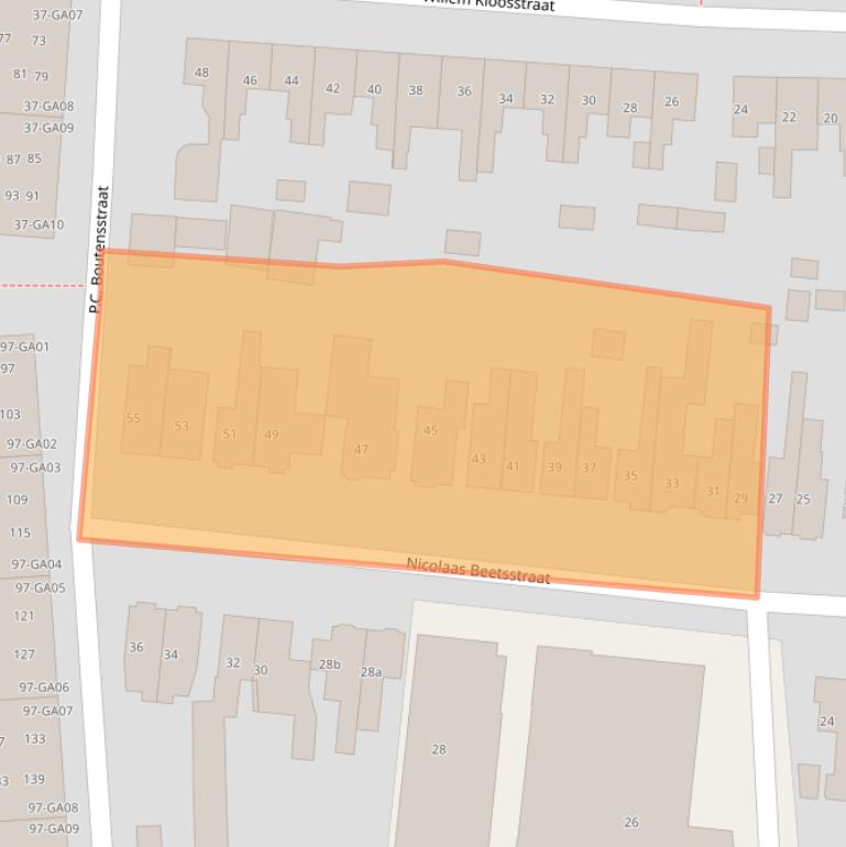 Kaart van postcodegebied 7606BD.