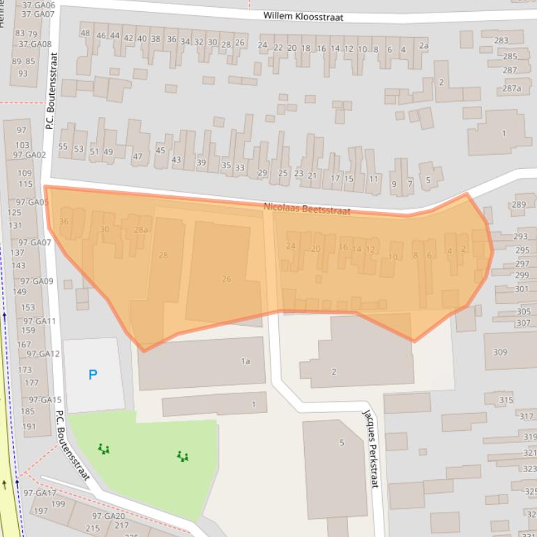 Kaart van postcodegebied 7606BE.