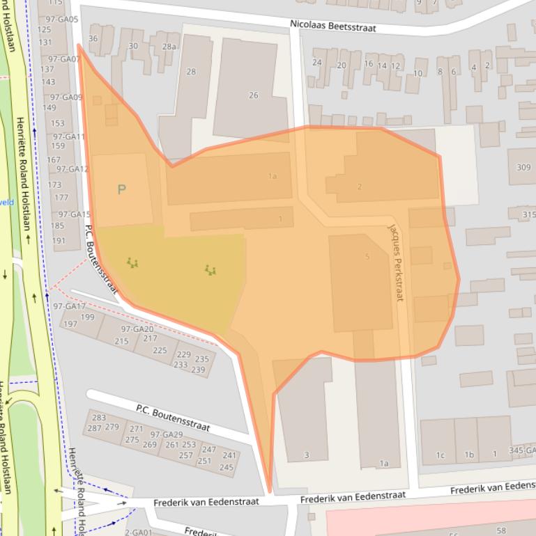 Kaart van postcodegebied 7606BG.