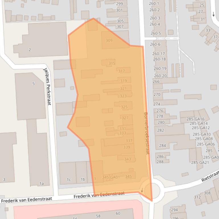 Kaart van postcodegebied 7606BN.