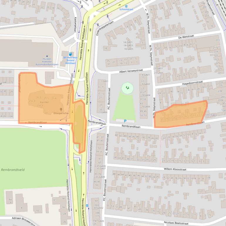 Kaart van postcodegebied 7606GH.