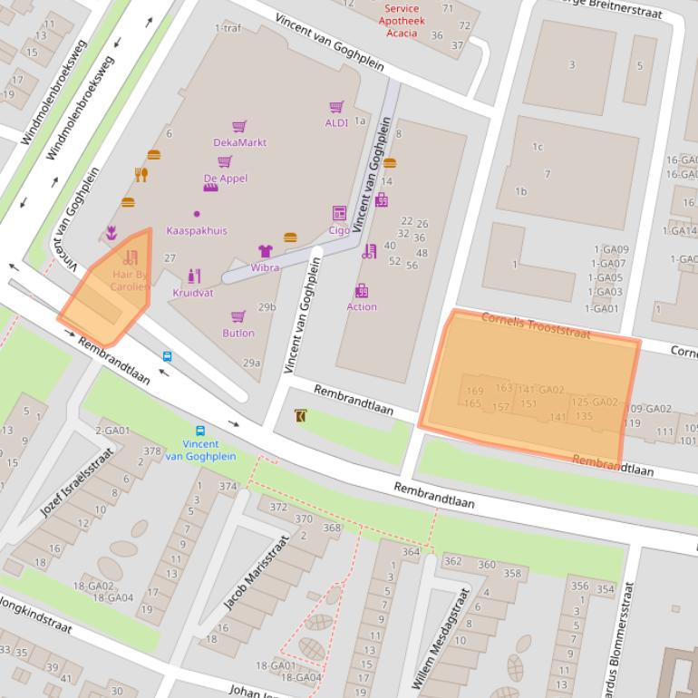 Kaart van postcodegebied 7606GL.