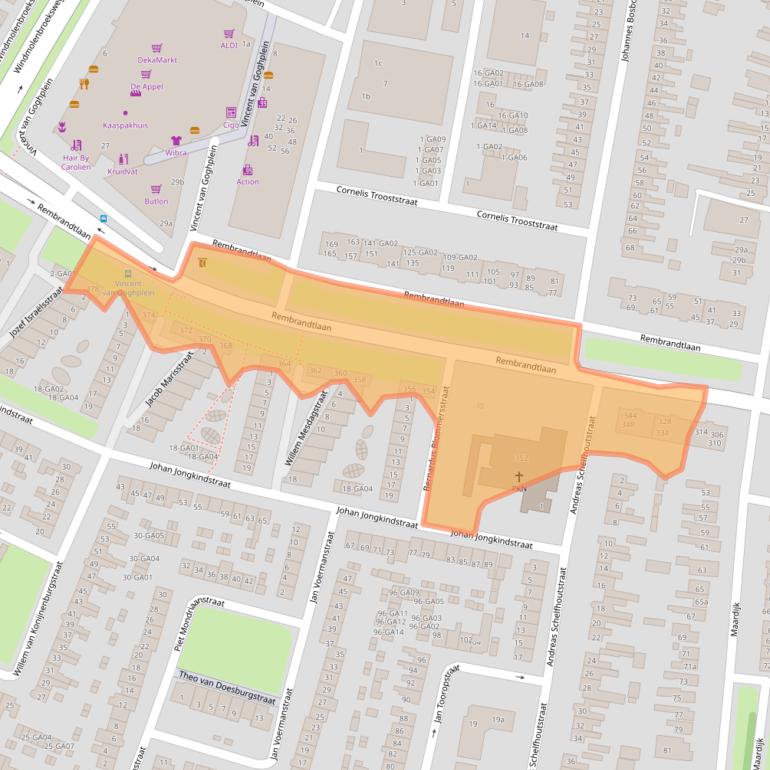 Kaart van postcodegebied 7606GX.