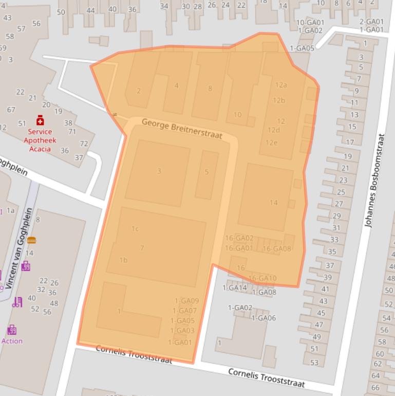 Kaart van postcodegebied 7606HG.