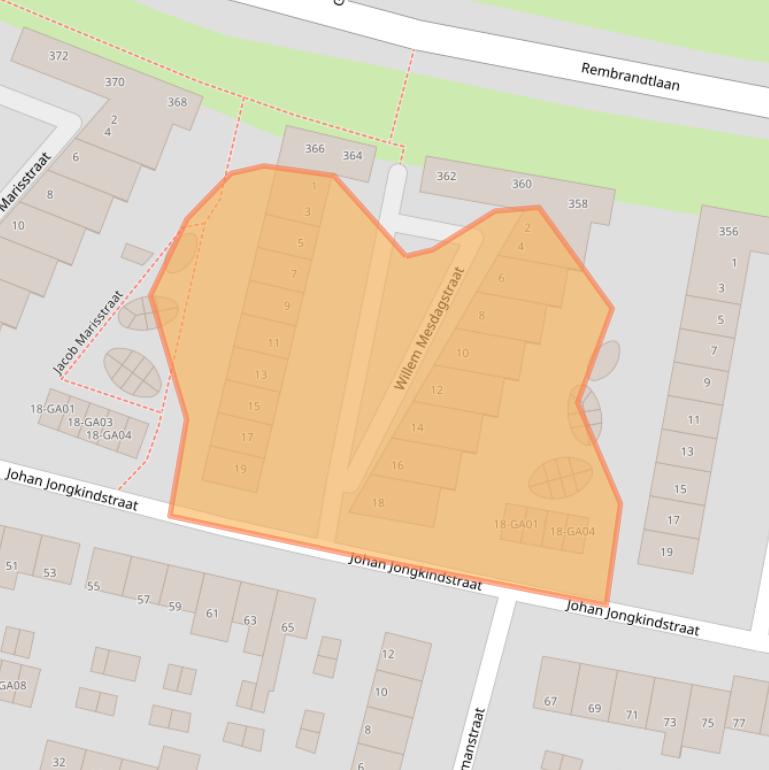 Kaart van postcodegebied 7606HJ.