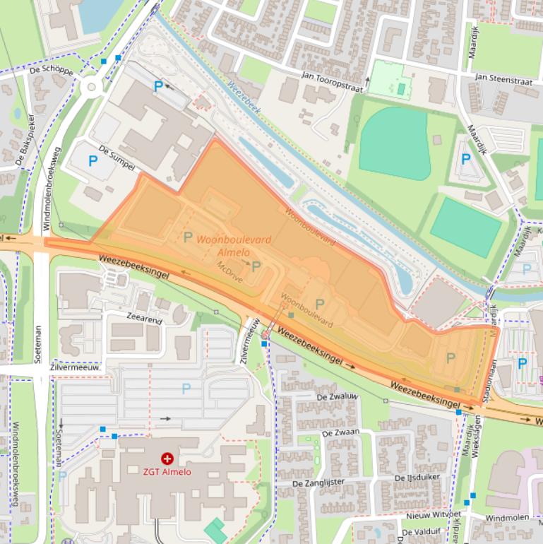 Kaart van postcodegebied 7606JA.