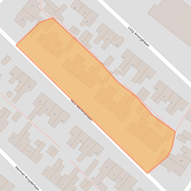 Kaart van postcodegebied 7606JC.