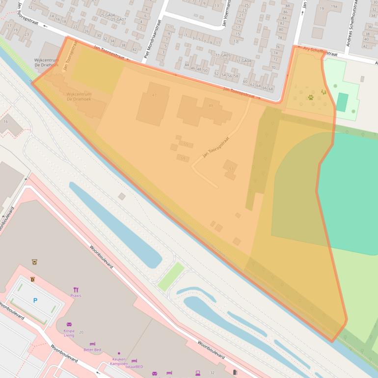 Kaart van postcodegebied 7606JS.