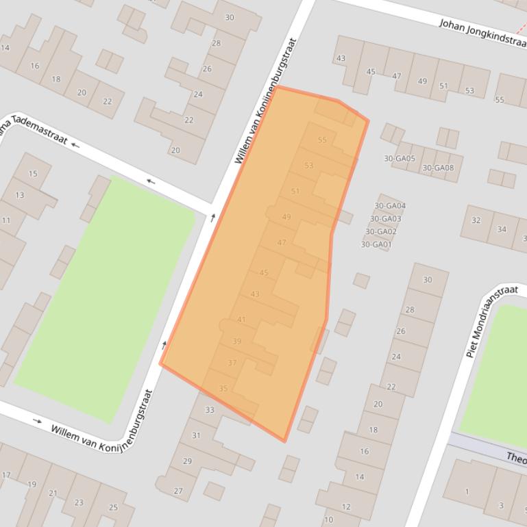 Kaart van postcodegebied 7606KB.