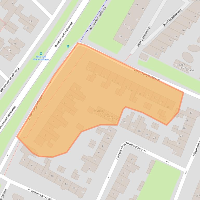 Kaart van postcodegebied 7606KD.