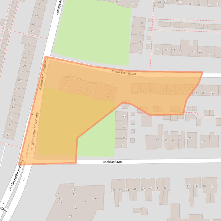 Kaart van postcodegebied 7606TK.
