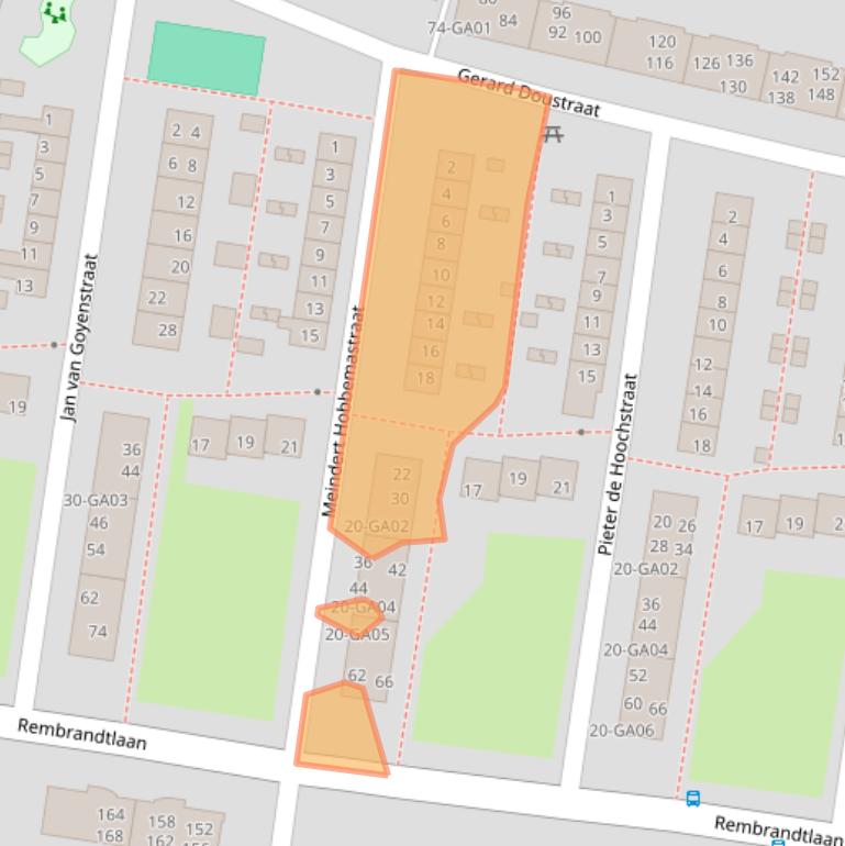 Kaart van postcodegebied 7606XG.