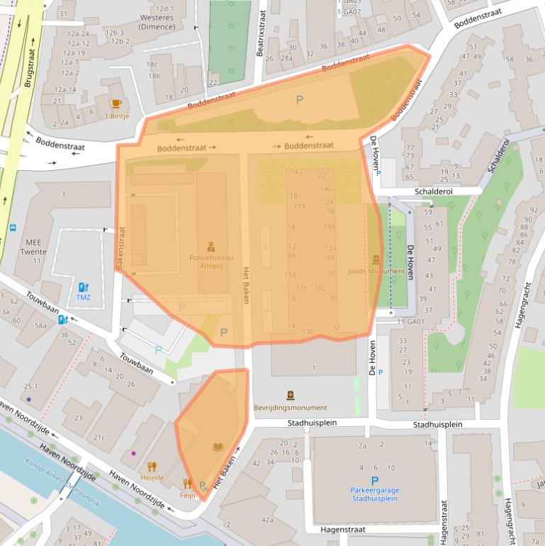 Kaart van postcodegebied 7607AA.