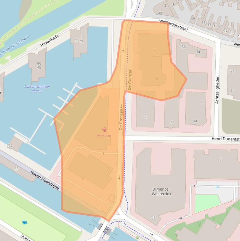 Kaart van postcodegebied 7607BZ.