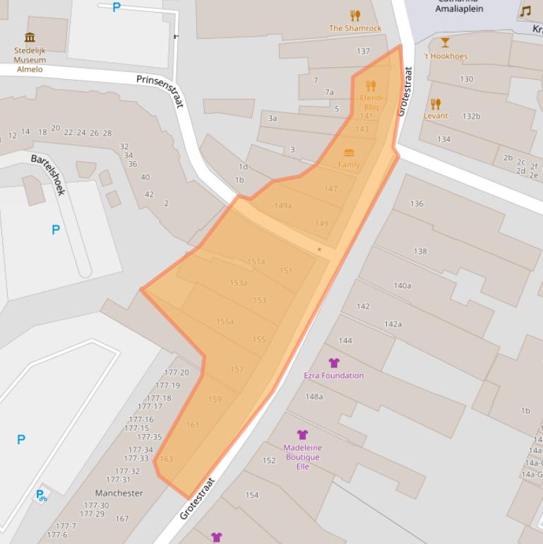 Kaart van postcodegebied 7607CJ.