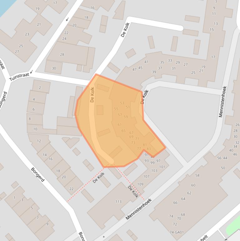 Kaart van postcodegebied 7607DC.