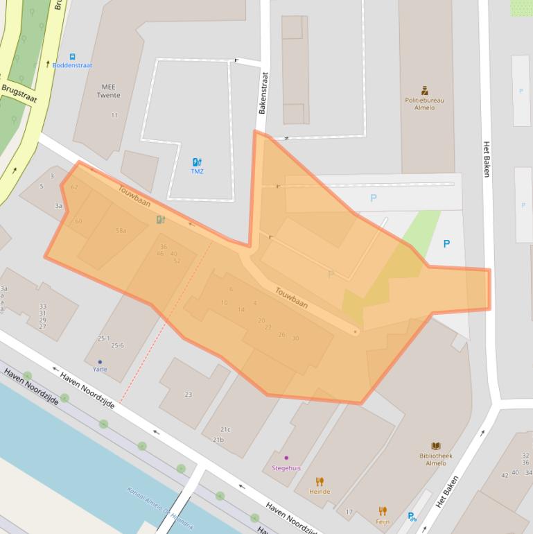 Kaart van postcodegebied 7607EA.