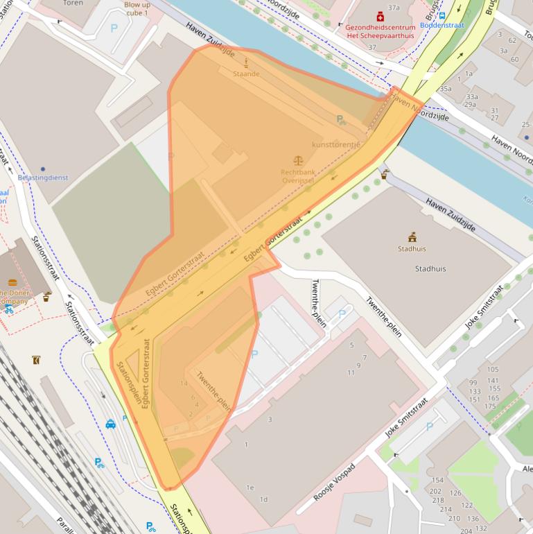 Kaart van postcodegebied 7607GB.