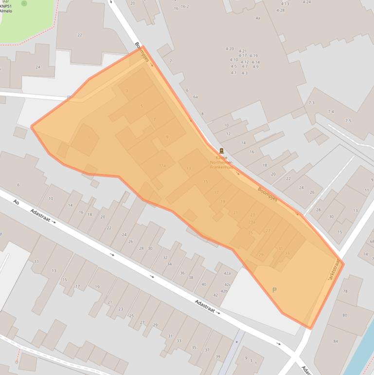 Kaart van postcodegebied 7607HE.