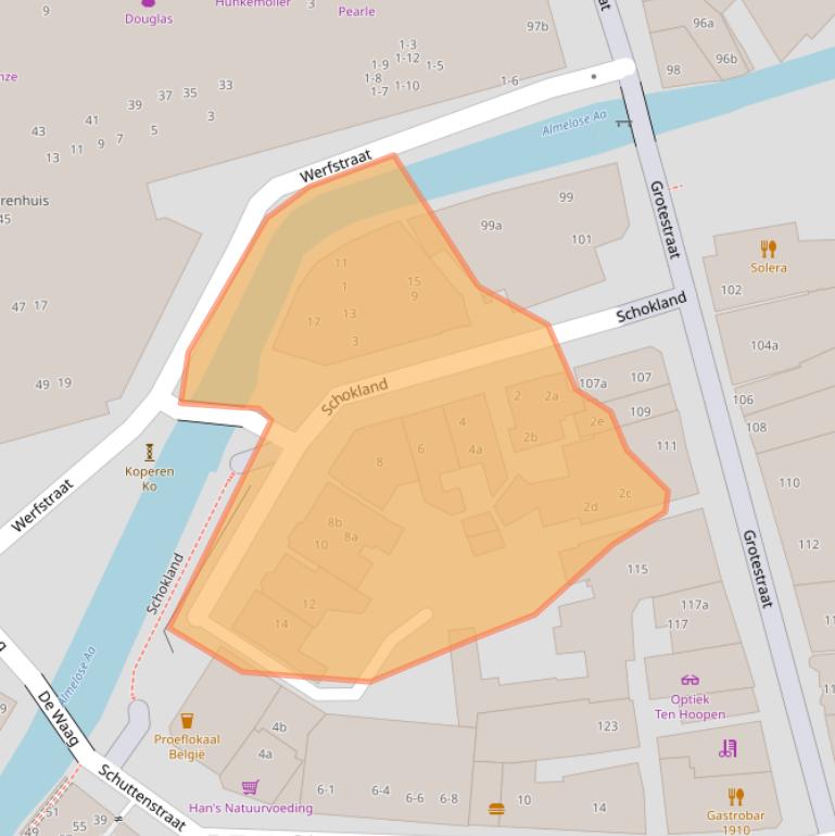 Kaart van postcodegebied 7607HS.