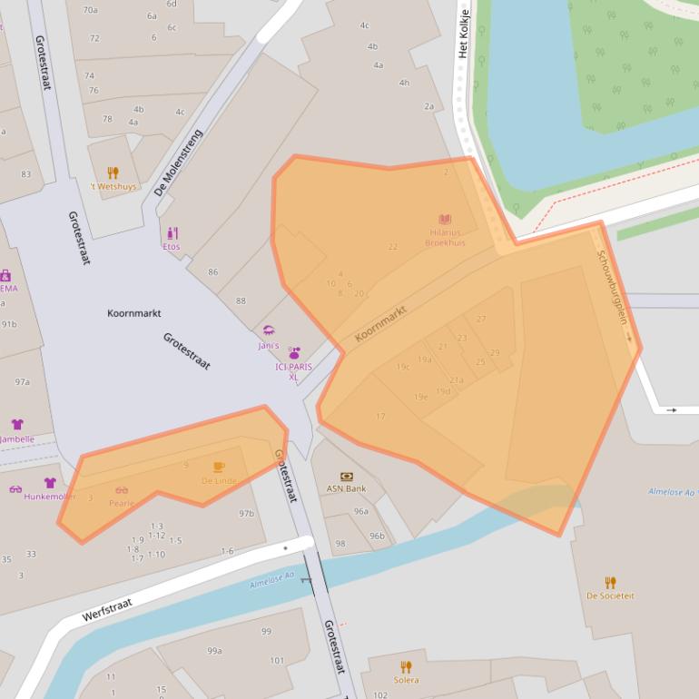 Kaart van postcodegebied 7607HZ.