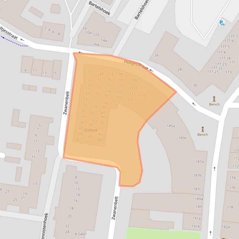 Kaart van postcodegebied 7607JW.