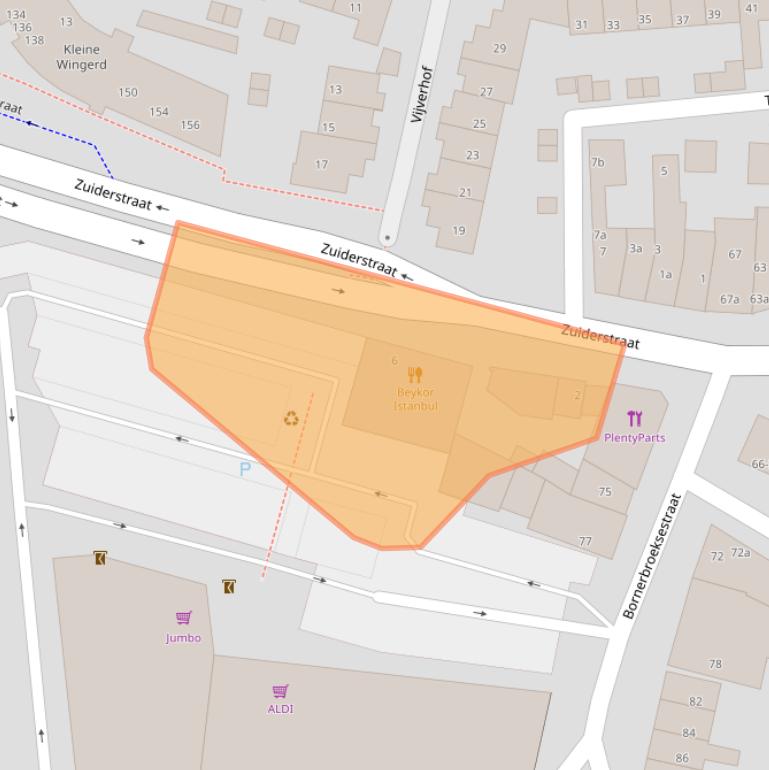 Kaart van postcodegebied 7607KB.