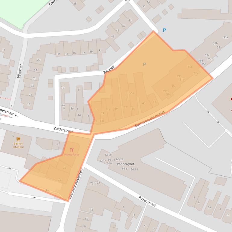 Kaart van postcodegebied 7607KE.