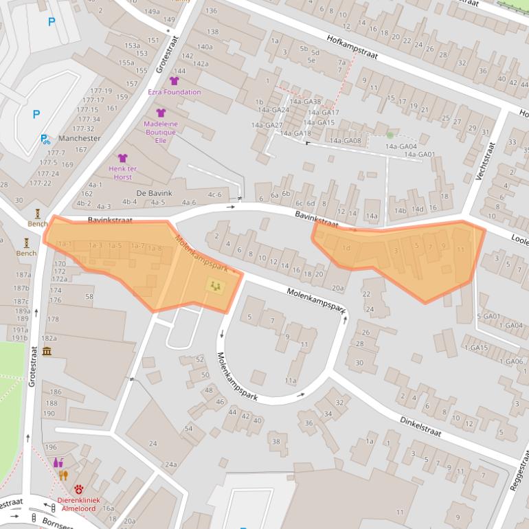 Kaart van postcodegebied 7607LA.