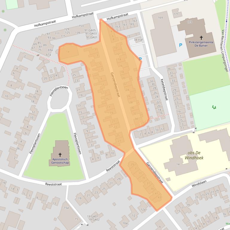 Kaart van postcodegebied 7607LZ.