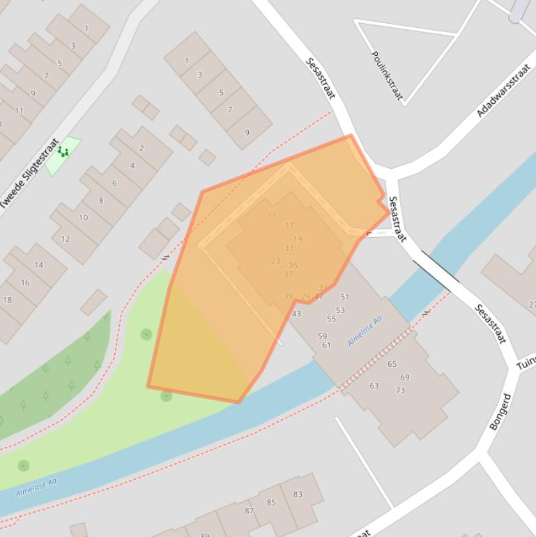 Kaart van postcodegebied 7607MA.