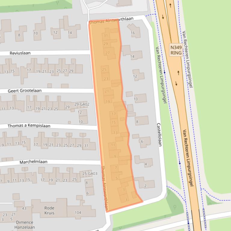 Kaart van postcodegebied 7607NV.