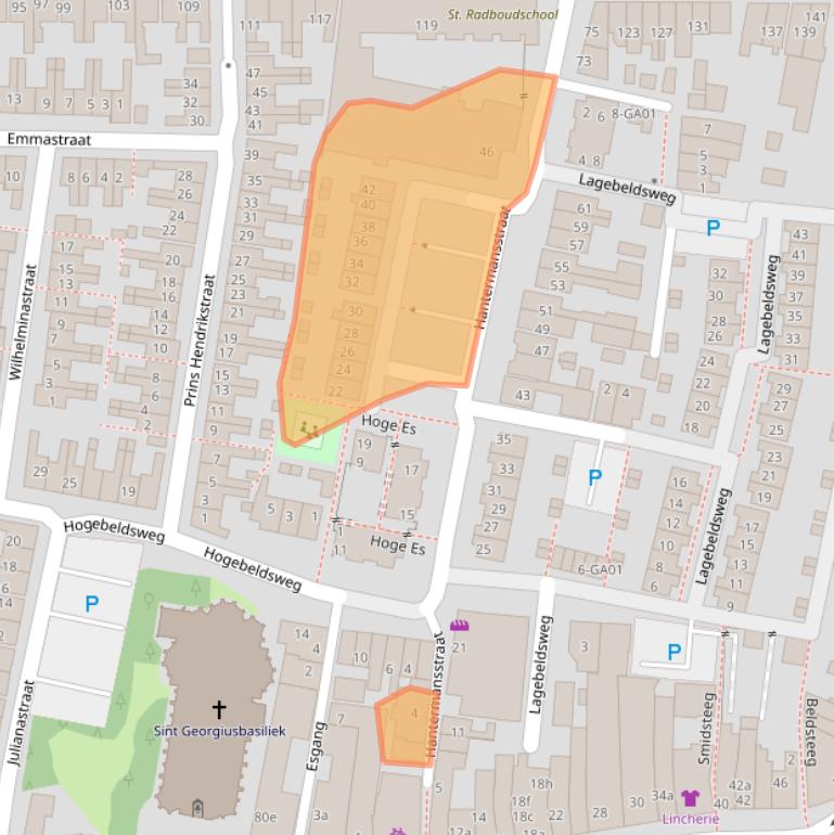 Kaart van postcodegebied 7607VC.