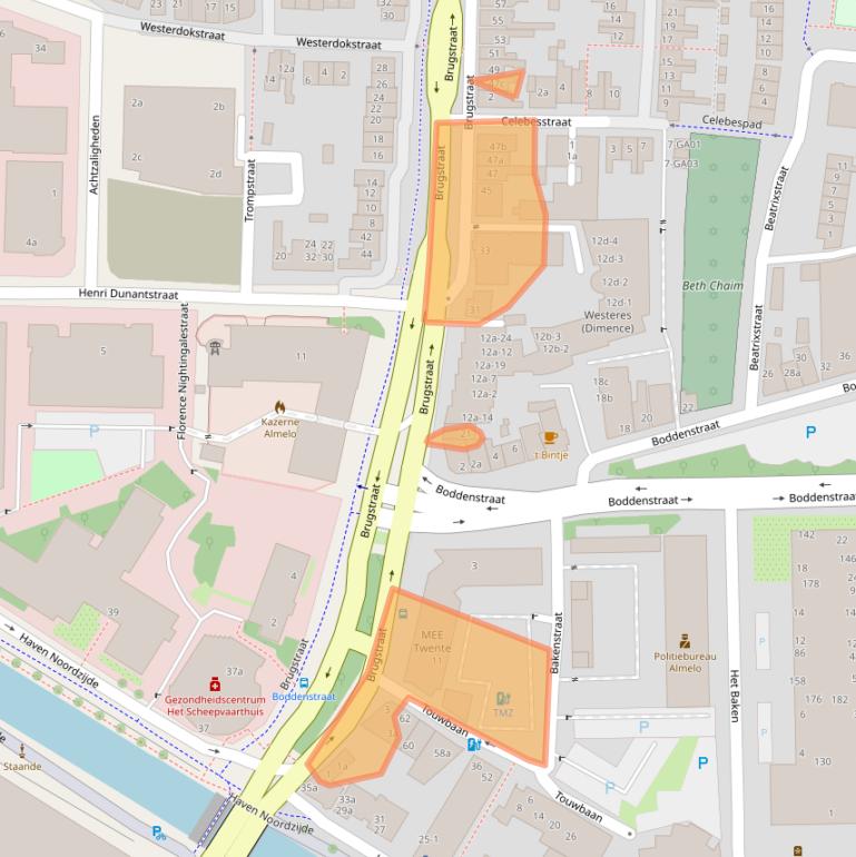 Kaart van postcodegebied 7607XJ.