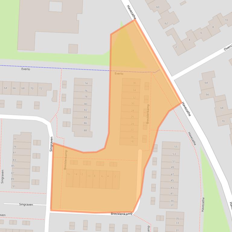 Kaart van postcodegebied 7608AC.