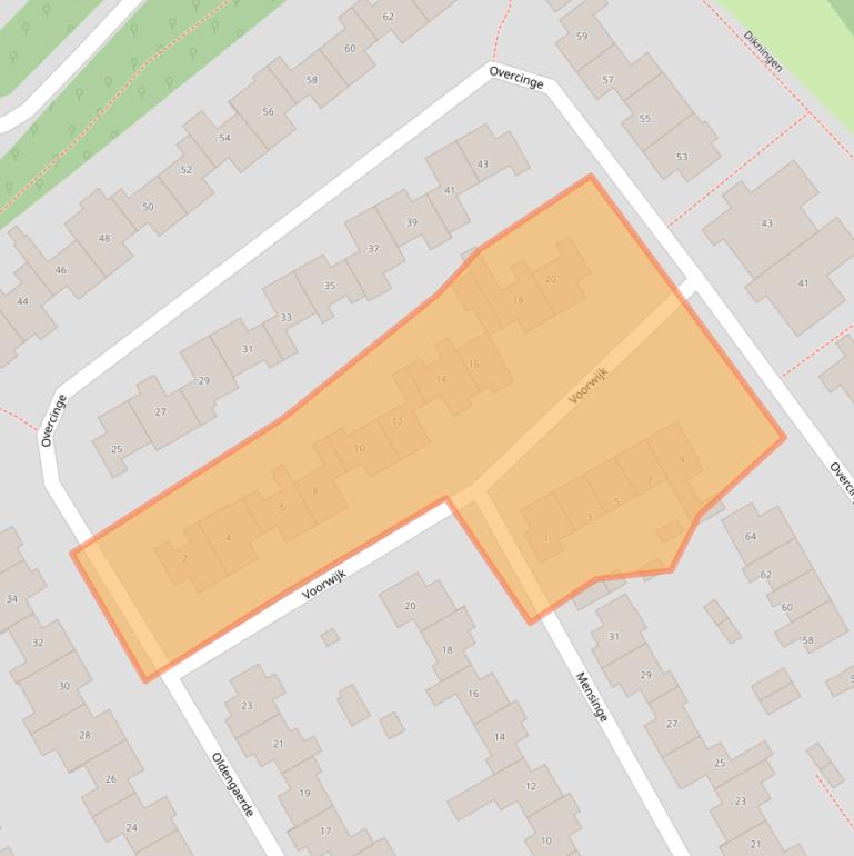 Kaart van postcodegebied 7608AW.