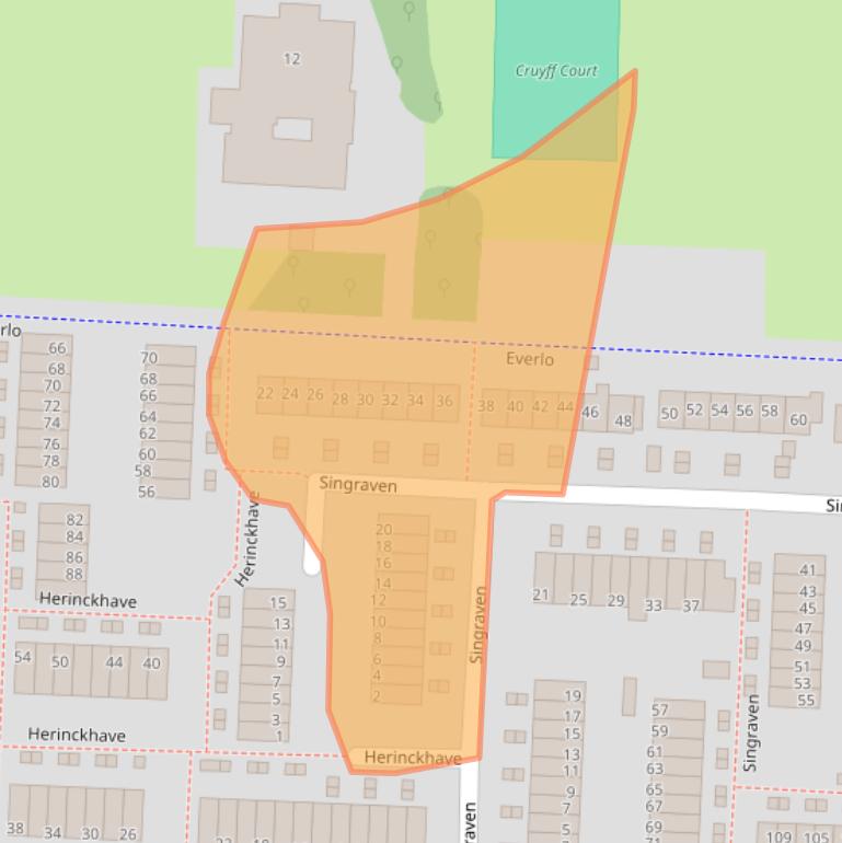 Kaart van postcodegebied 7608BD.