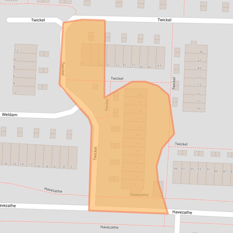 Kaart van postcodegebied 7608BK.