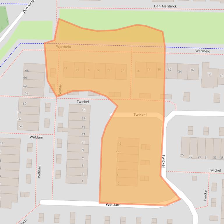 Kaart van postcodegebied 7608BN.