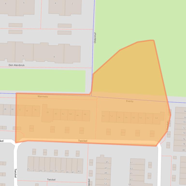 Kaart van postcodegebied 7608BP.