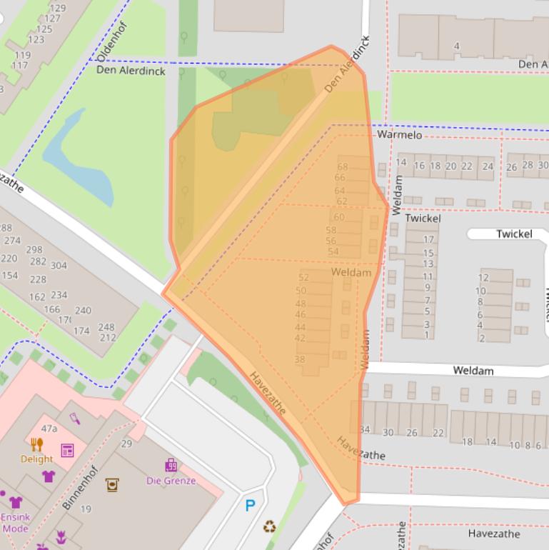 Kaart van postcodegebied 7608BV.
