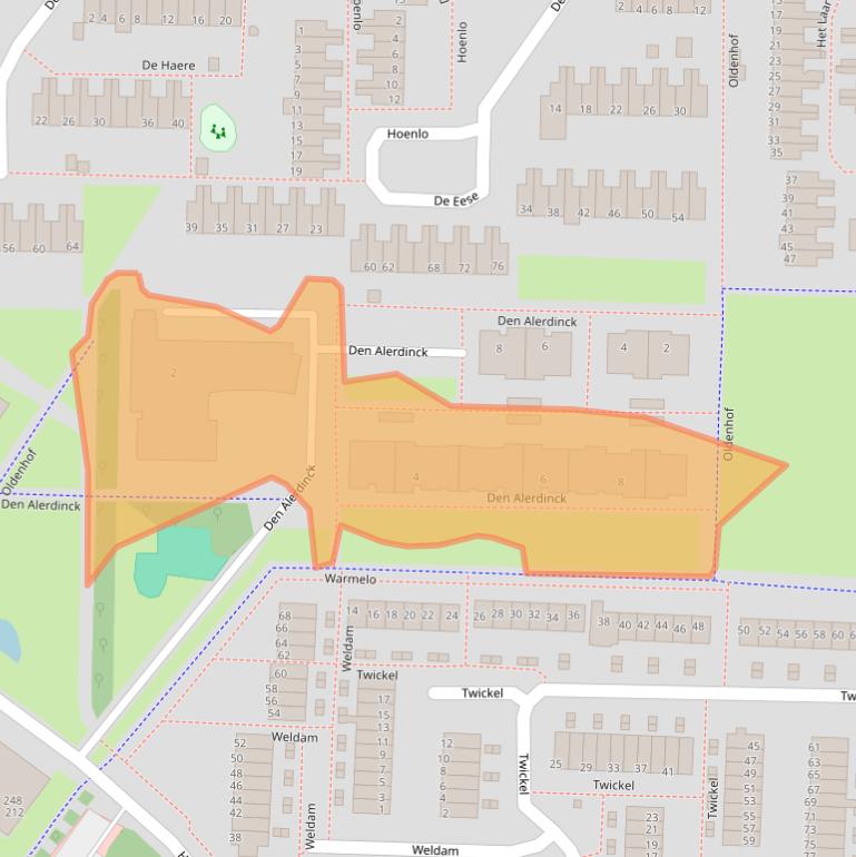Kaart van postcodegebied 7608CM.