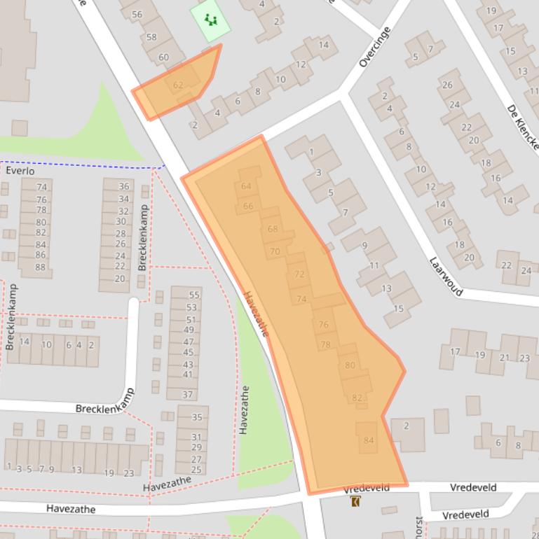 Kaart van postcodegebied 7608CS.