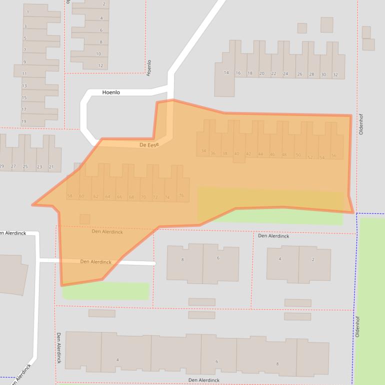 Kaart van postcodegebied 7608EG.