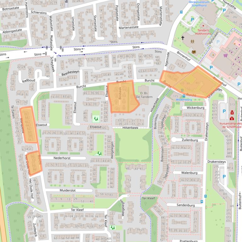 Kaart van postcodegebied 7608JG.