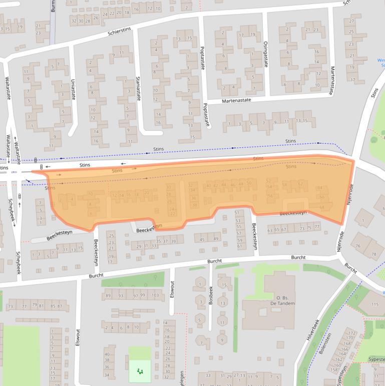 Kaart van postcodegebied 7608JJ.